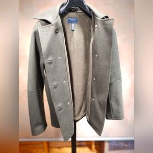 Ladies olive color pea coat